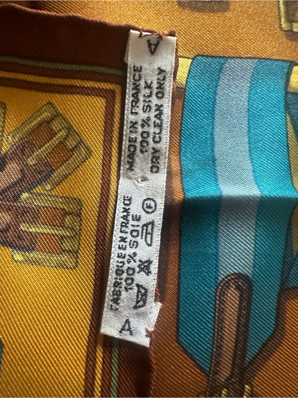 Hermes Multicolor Silk Scarf with Gold and Brown Tones - Picture 2 of 6